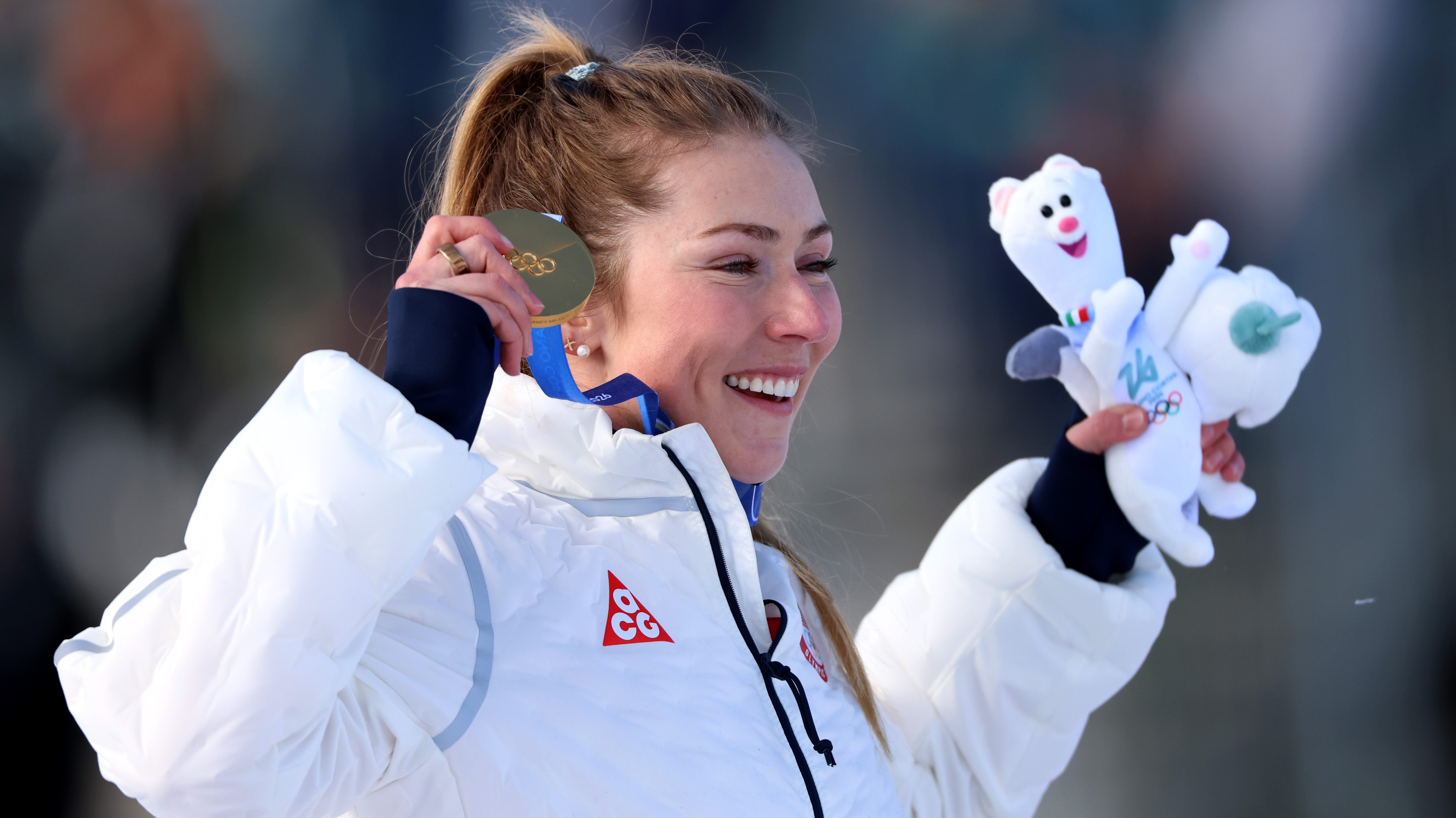 Mikaela Shiffrin az aranyéremmel.
