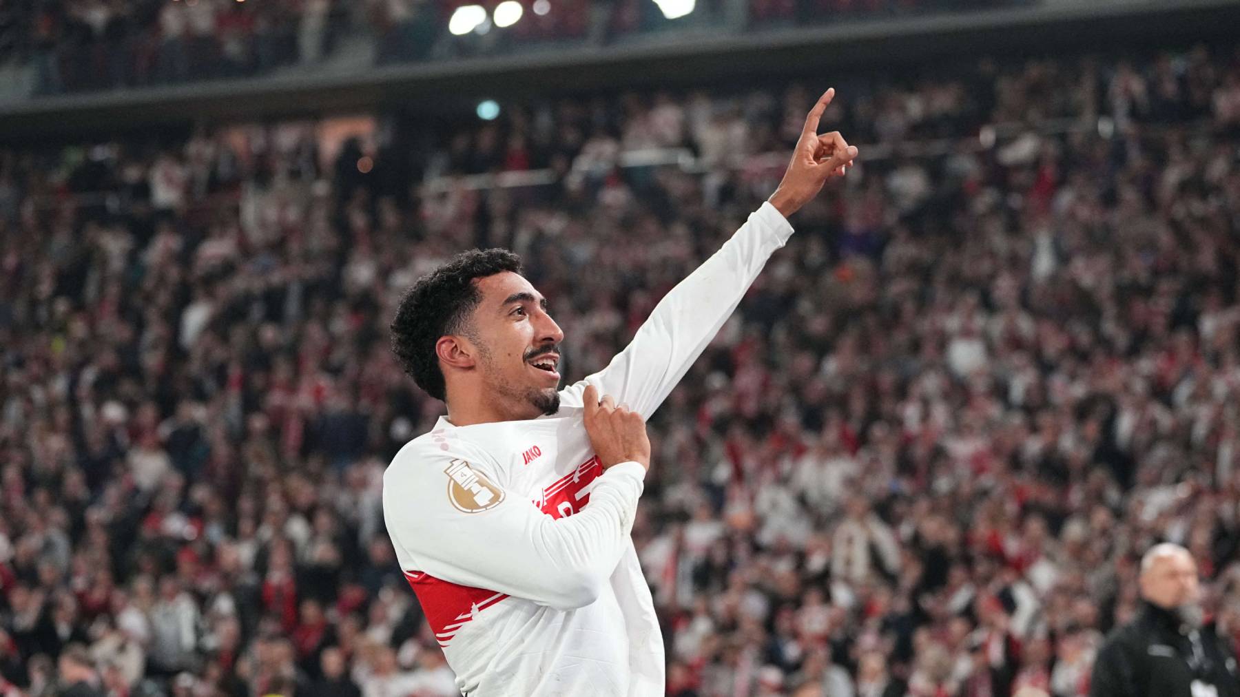 Tiago Tomas (VfB Stuttgart) celebrate during Semifinal DFB-Pokal: Stuttgart and Freiburg at MHPArena, Stuttgart, Germany on April 23 2026. (Photo by Ulrik Pedersen/NurPhoto)