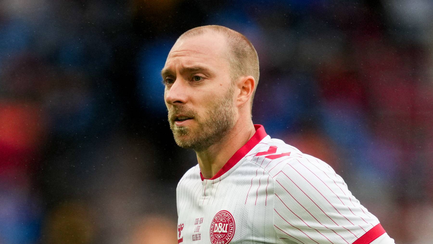 Christian Eriksen (Denmark) looks on during UEFA International Friendly, DR Congo and Denmark, Stade Maurice Dufrasne, Liege, Belgium on June 03 2026. (Photo by Ulrik Pedersen/NurPhoto)